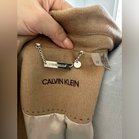 Calvin Klein Single Breasted Cashmere Wool Blend Reefer Coat - Picture 6 of 10